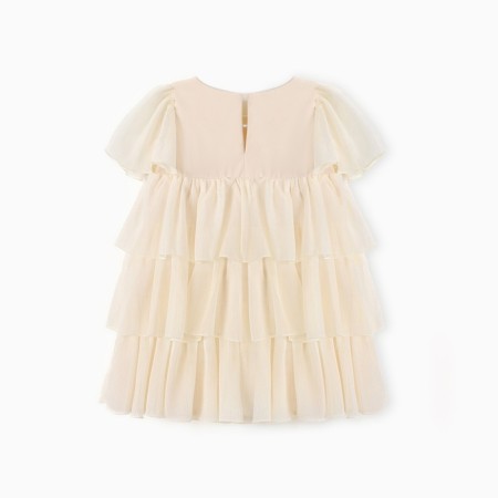 Платье для девочки MINAKU: PartyDress, цвет молочный, рост 122 см-11