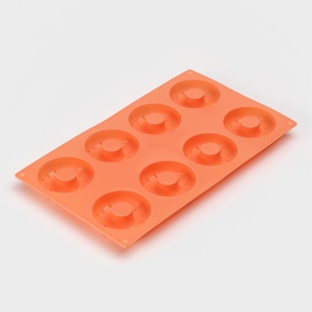 The form for baking the share “Sweets. Polo with sesame seeds”, silicone, 28.5 × 17 cm, 8 cells (D = 6.3 cm), Mix color-7