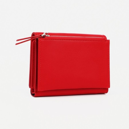 Women's wallet on magnet, red color-1