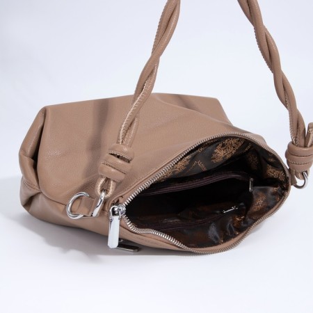 Cross-Bodi Bag on a zipper, beige color-6