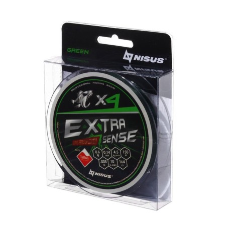 NISUS EXTRASENSE X4 PE cord, diameter 0.14 mm, test 4.5 kg, 150 m, green-1
