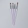 A set of brushes for building and design of nails, 4 pcs, 18 cm, lilac/silver color