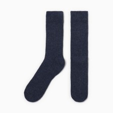 Male wool socks, indigo melange, size 29-31