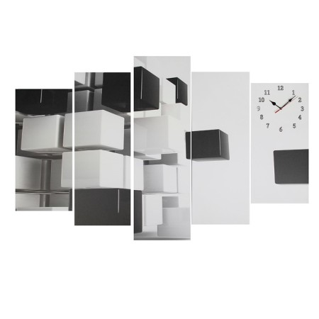 Carty clock is wall-mounted, modular "abstraction", silent, 80 x 140 cm