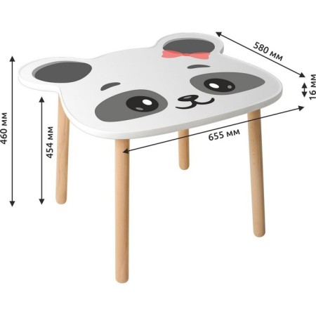 Children's table "Panda table" for girls-4