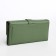 Women's wallet on the button, green color