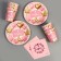 Set of dishes "1 year": napkins 20 pcs., Glasses 6 pcs., Plates 6 pcs., Pink