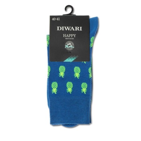 Men's cotton socks Diwari happy "pineapple", size 29, color blue-4