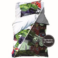 Bed linen 1.5 joint venture Neon Series, Avengers, 143*215 cm, 150*214 cm, 50*70 cm -1 pcs, glows in the dark