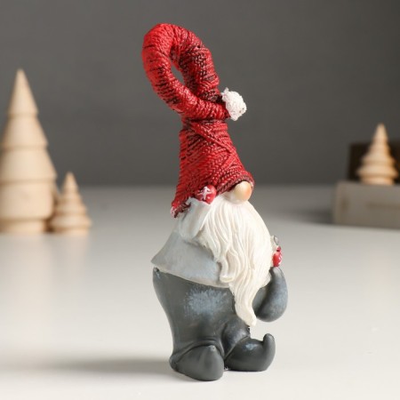 Polystone souvenir "Santa Claus in a gray outfit and red cap" MIX 6x4.5x15 cm-2