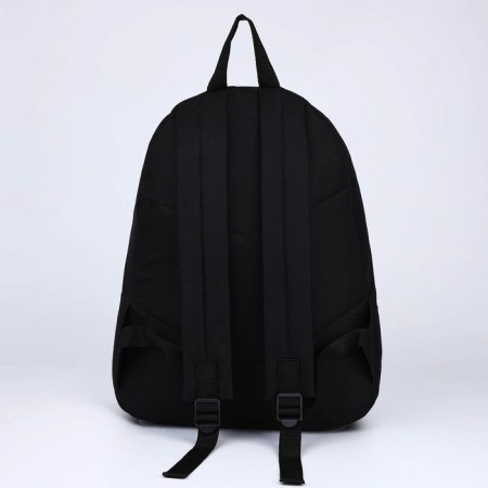 Backpack school textile "imprint", with a pocket, black color-4