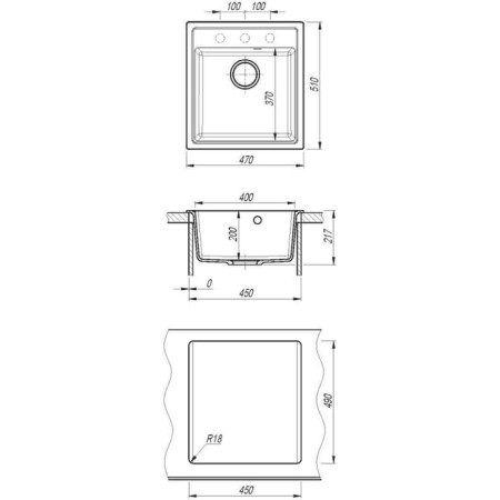 Dr.gans Kitchen sink "Nika-470", 470x510 mm, dune color-1