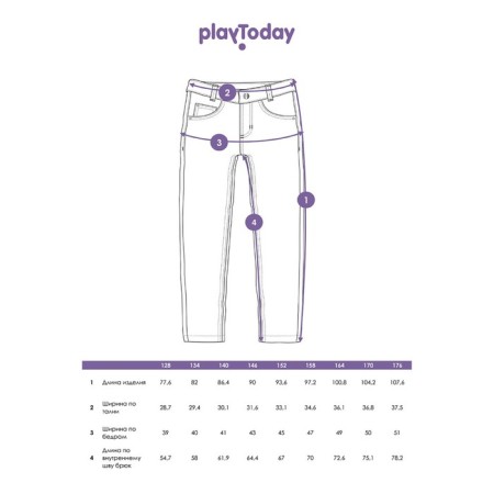 Джинсы для мальчика PlayToday, рост 170 см-5