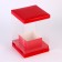 Box for flowers with a vase and PVC windows are folding, 16 x 23 x 16 cm, plain, red