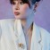 The brooch is “open” flower, white color in matte gold