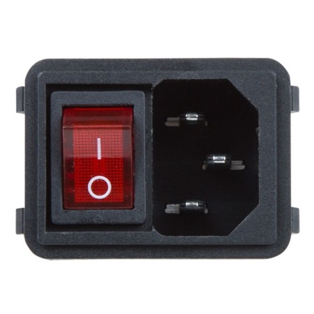 Klavima switch 250V 10A (4C) On -OFF red with backlight and plug C14 3PIN REXANT-1