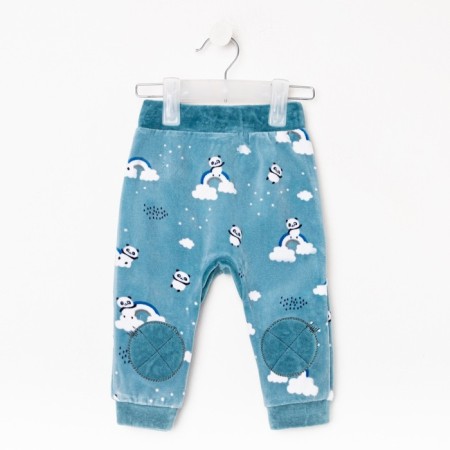 Pants are children, the color is dark turquoise, height 68 cm