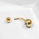 Piercing in the navel "Banana", l = 2.2 cm, white color in gold