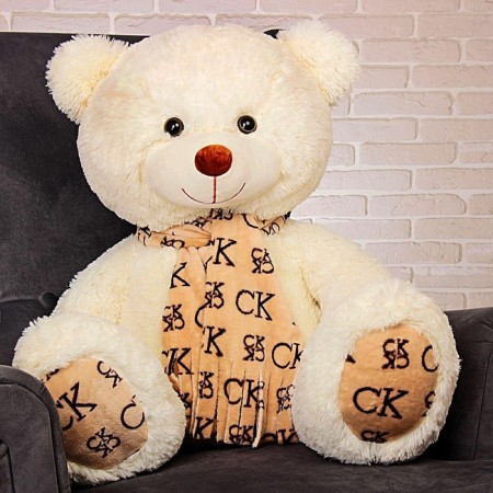 Soft toy "Bear Martin", milk color, 90 cm-4