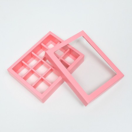 Box for sweets, 12 pcs, pink, 19 x 15 x 3.5 cm-2