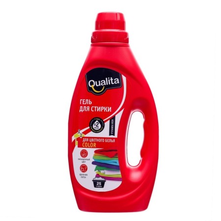 Liquid for washing Qualita, gel, for colored tissues, 1 liter-2