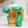 The piggy bank "Snake on the mug" Green, 25x20cm
