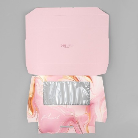 Confectionery packaging, boxing box "Pink marble", 20 x 12 x 4 cm-3