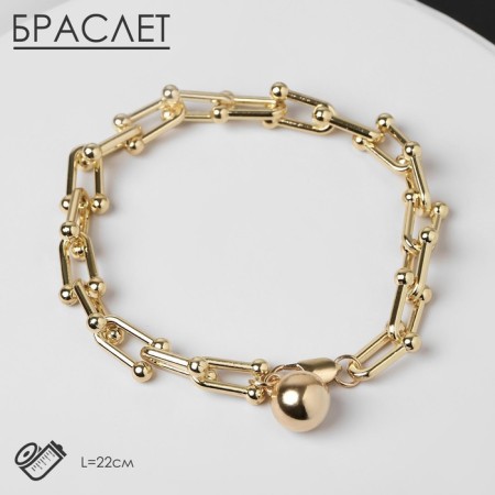 Bracelet Metal "Chain" sphere, color gold, l = 22 cm