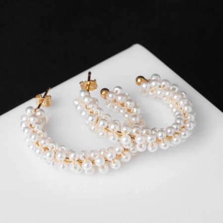 Pearls “Pearls” d = 3.5 cm, white color in gold