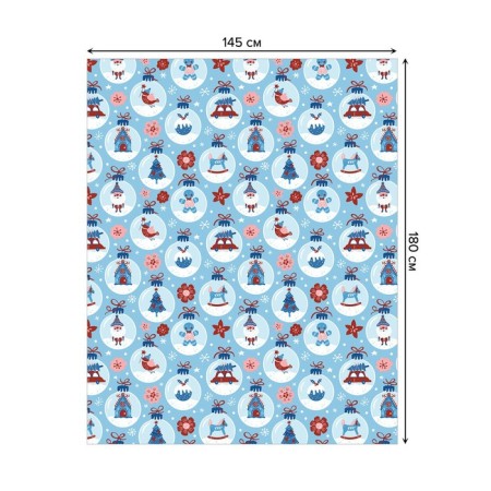 The tablecloth “New Year's balls”, rectangular, oxford, size 145x180 cm-1