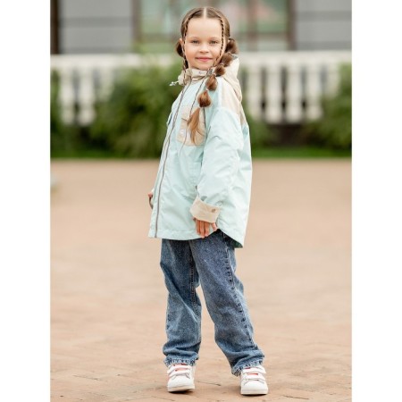 Glass jacket for a girl, height 110 cm, blue color-4