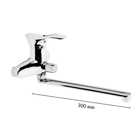 Accoona A87105 bath mixer, single -leaf, pour 300 mm, silumin, chrome-1