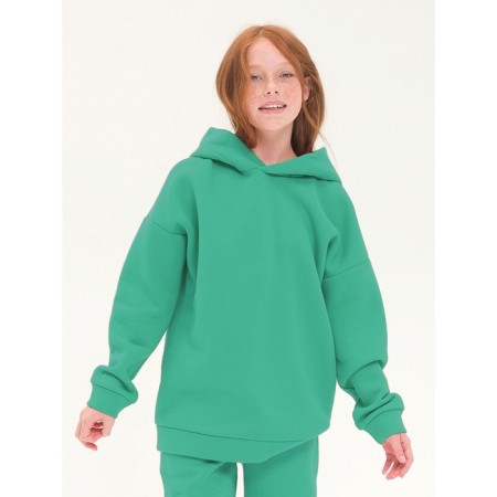 Children's sweatshirt, height 152 cm, green color-1