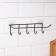 Holder for kitchen supplies Wall share, 5 hooks, 28 × 8 × 8 cm, black color