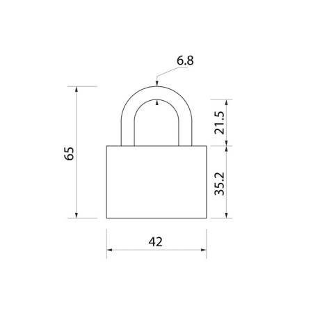 The castle is hinged, 40 mm, moisture -proof, short handle, 3 keys-3