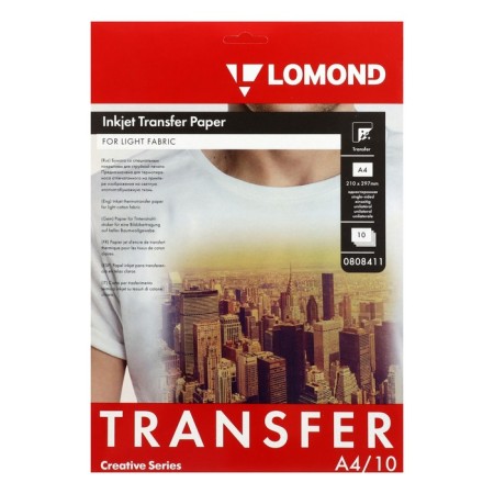 Thermaline paper for light fabrics A4, 10 sheets of Lomond, 140 g/m2, one -sided