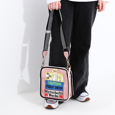 Bag Cross-Bodi with a zipper, pink color-7