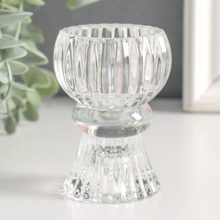 Glass "Ball on the leg" Double-sided transparent d-2 and 4 cm 5.5x5x5x8 cm-1