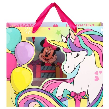 Gift package, 46x31x13 cm, plastic window, packaging, Minnie Mouse and unicorn-1