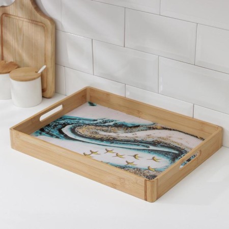Tray with handles of the valve "Cote d'Azur", 41 × 30 × 5 cm, bamboo-2