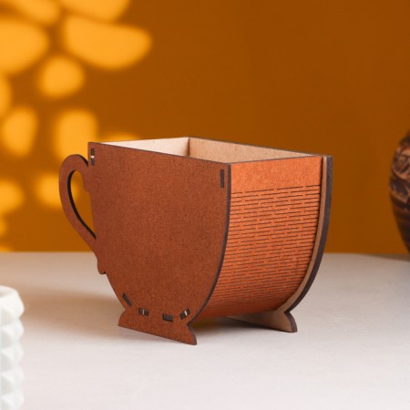 Kashpo wooden 18.3 × 8.1 × 11 cm Unique "Cup of tea, with heart", sea-1