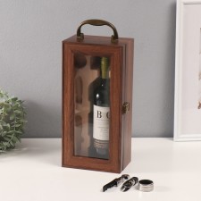 Casket wood, glass for 1 bottle 