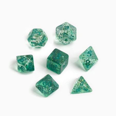 A set of cubes for D&D (Dungeons and Dragons, DND) "Game time", Series: D&D, 7 pcs, turquoise-1