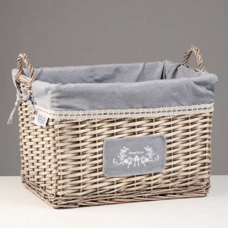High -high shelling basket with handles "Lenon", 44x33.5x30 cm, gray