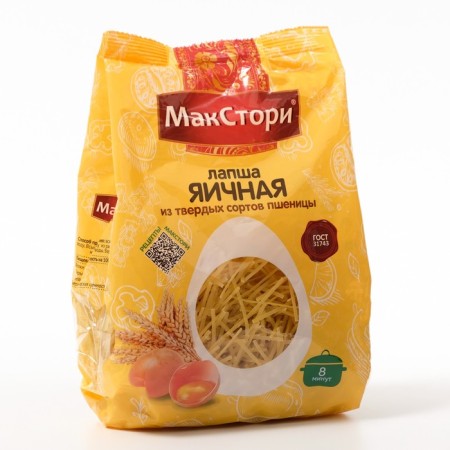 Pasta "macstori" noodles "eggs" from hard varieties of wheat, 250 g