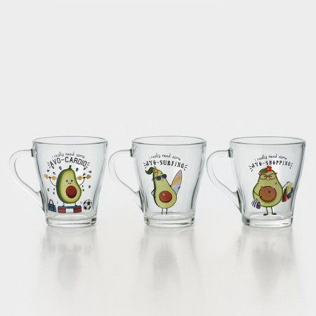 Glass Avocado Glass, 250 ml, MIX drawing-6