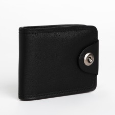 Male purse for magnet, department for bills, for maps, for coins, black color