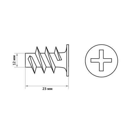 Dowel "Zubble" Driva, for drywall, with installation nozzle for a drill, nylon, 8 pcs-5