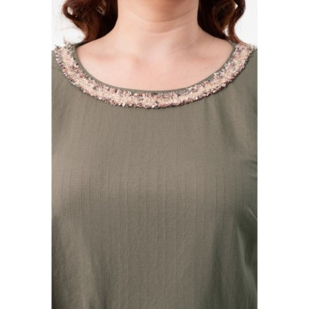 Female blouse, size 60, khaki color-2