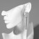 Hanging earrings with the ode "Odyssey" rectangle, white color in silver